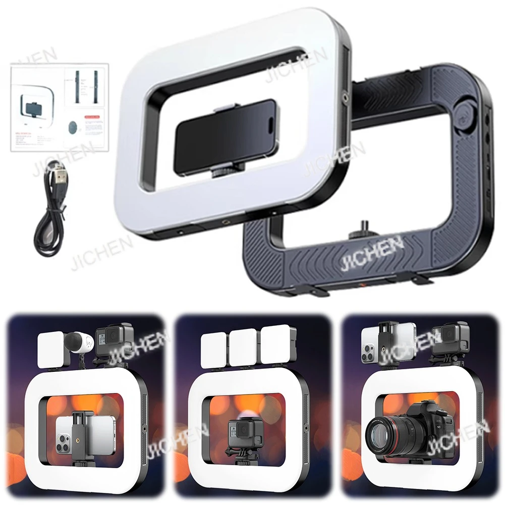 Видеоустановка для смартфона с подсветкой, портативное кольцо, комплект ламп для фотосъемки для селфи, держатель для видеокамеры в реальном времени
Видеоустановка для смартфона с подсветкой, портативное кольцо, комплект ламп для фотосъемки для селфи, держатель для видеокамеры в реальном времени