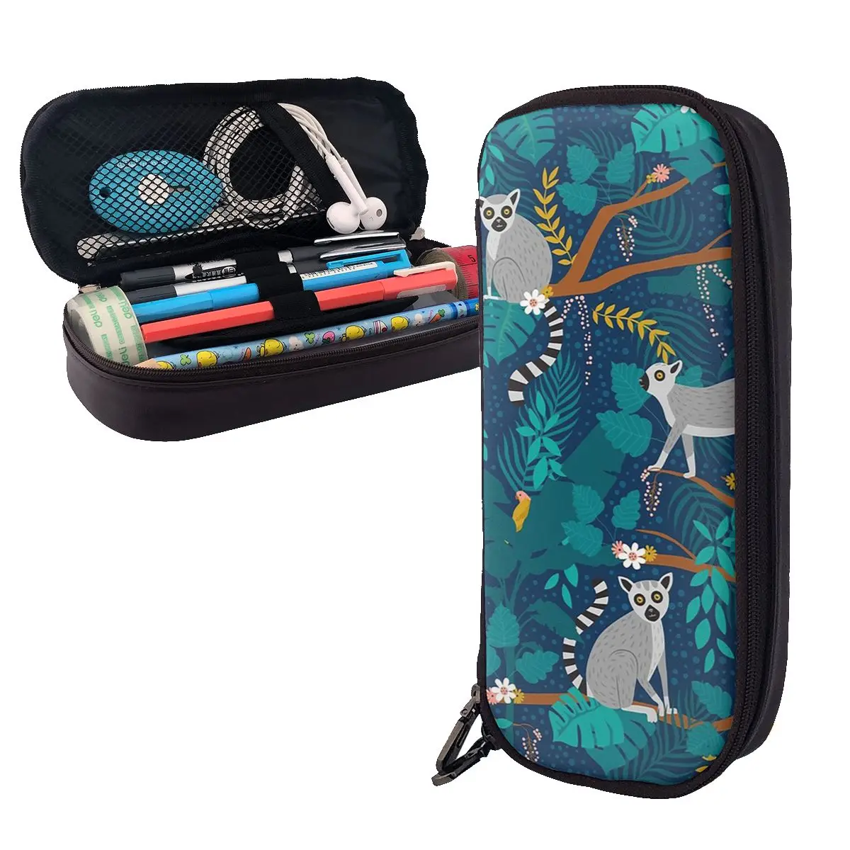 Lemurs In A Blue Jungle Leather Pencil Cases Pen Holder Storage Stationery Supplies Large Storage Pen Box Pencil Bag for School
Lemurs In A Blue Jungle Leather Pencil Cases Pen Holder Storage Stationery Supplies Large Storage Pen Box Pencil Bag for School