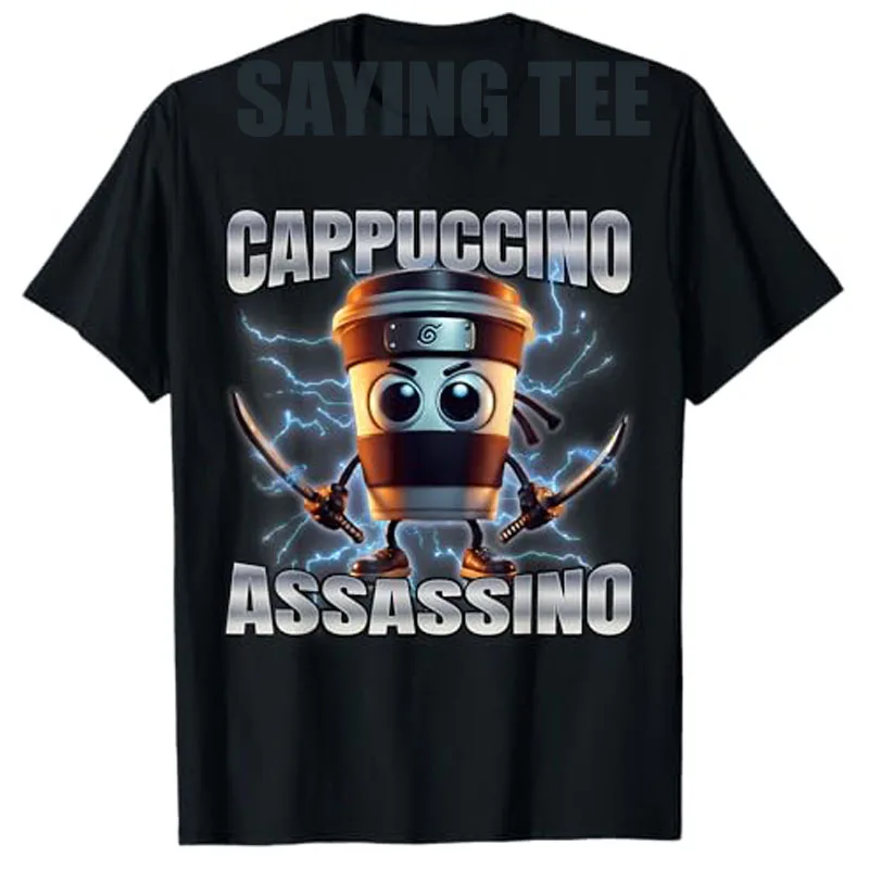 Cappuccino Assassino T-Shirt Italian Murderous Coffee Lover Y2k Design Graphic Saying Tee Short Sleeve Blouses Round Neck Tops
Cappuccino Assassino T-Shirt Italian Murderous Coffee Lover Y2k Design Graphic Saying Tee Short Sleeve Blouses Round Neck Tops