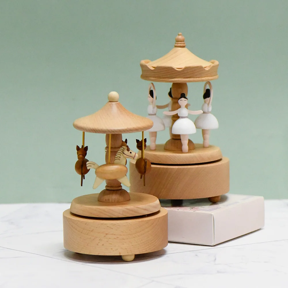 Hot Selling Custom Beech Ballet Ballerina Round Rotating Carousel Wooden Music Boxes For Present
Hot Selling Custom Beech Ballet Ballerina Round Rotating Carousel Wooden Music Boxes For Present