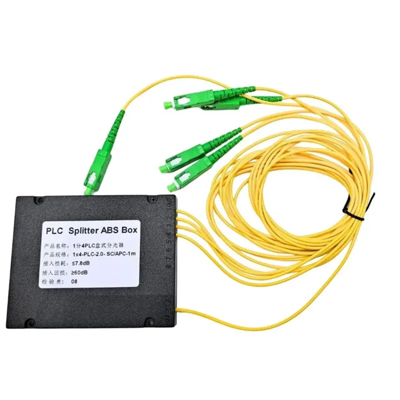 A46M-Simplex 1X4 SC/APC Fiber Optic FTTH Splitter FBT Optical Coupler 1:4 SC/APC Singlemode PLC Optical Splitters
A46M-Simplex 1X4 SC/APC Fiber Optic FTTH Splitter FBT Optical Coupler 1:4 SC/APC Singlemode PLC Optical Splitters