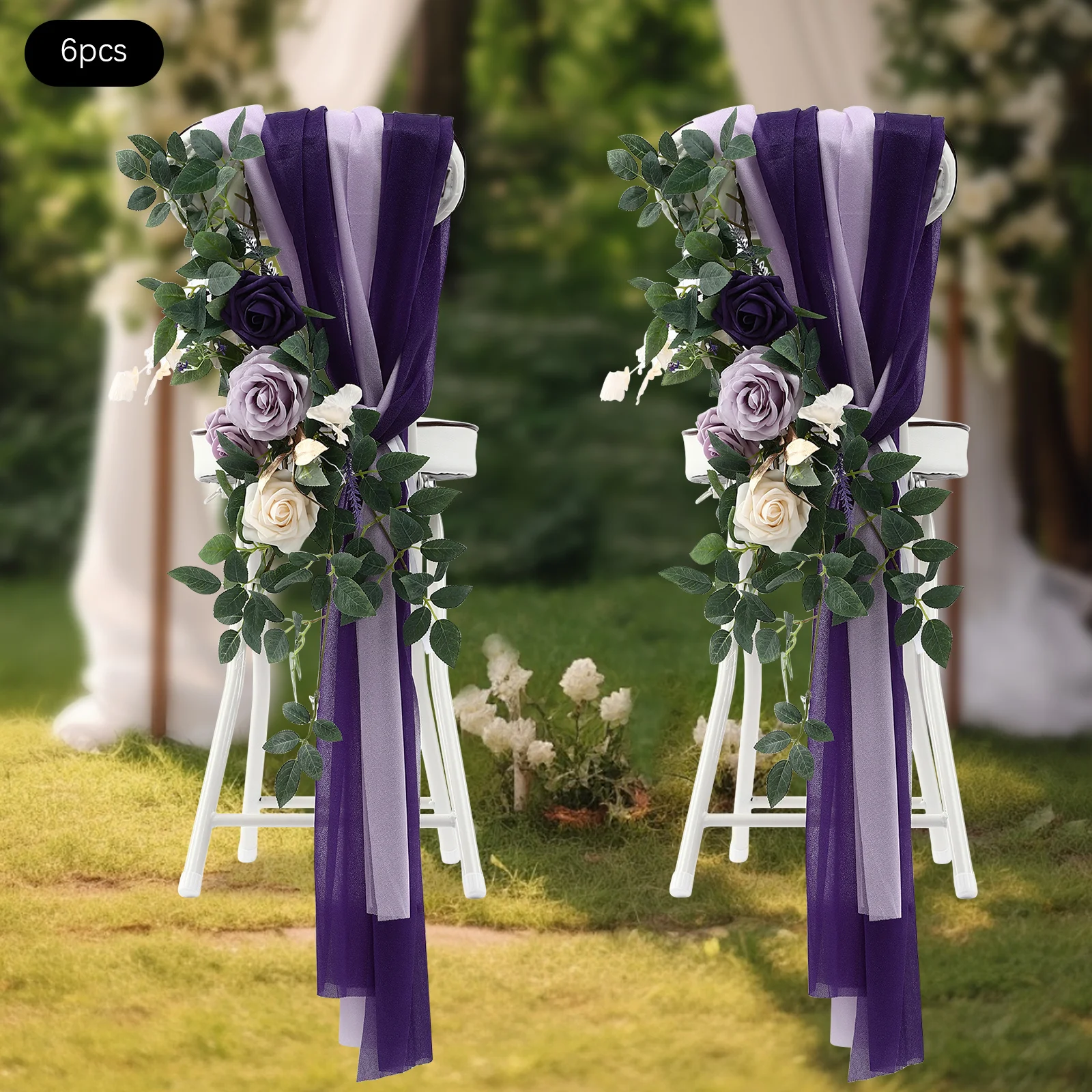 6PCS Fabric Wedding Chair Decorations - Artificial Flower Realistic Texture Long-Lasting Use - Wedding Ceremony Reception
6PCS Fabric Wedding Chair Decorations - Artificial Flower Realistic Texture Long-Lasting Use - Wedding Ceremony Reception