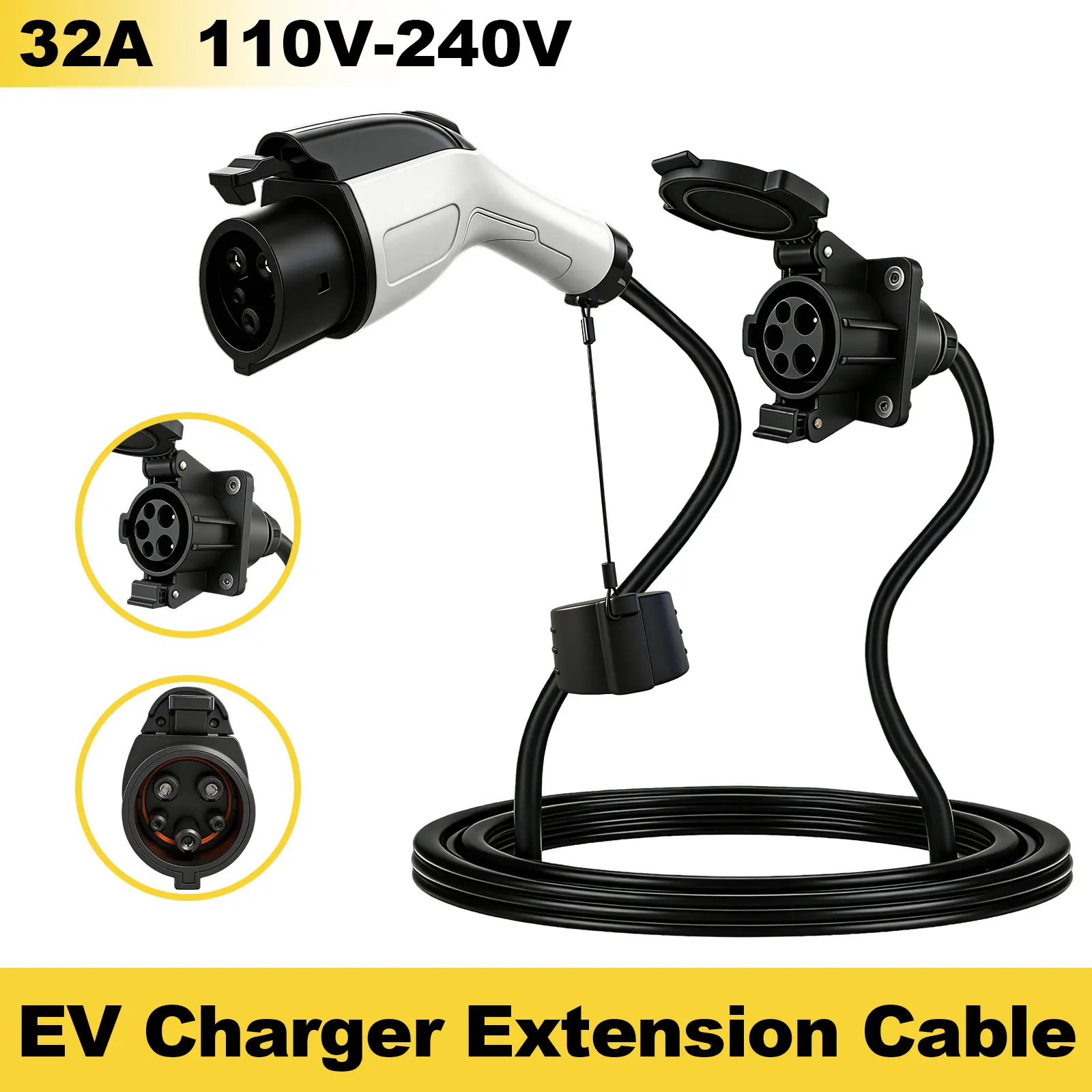 32A 7KW EV Charging Extension Cable SAE J1772 Female To Type 1 Male Plug Charging Cord EV Connector Adapter For Car Charging
32A 7KW EV Charging Extension Cable SAE J1772 Female To Type 1 Male Plug Charging Cord EV Connector Adapter For Car Charging