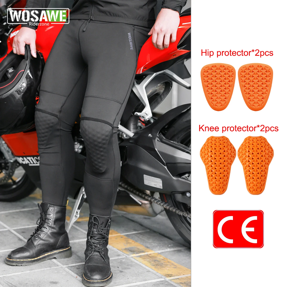 WOSAWE Motorcycle Compression Pants with CE Certified Pads Off-road Motocross Motorbike Riding Breathable Protective Trousers
WOSAWE Motorcycle Compression Pants with CE Certified Pads Off-road Motocross Motorbike Riding Breathable Protective Trousers