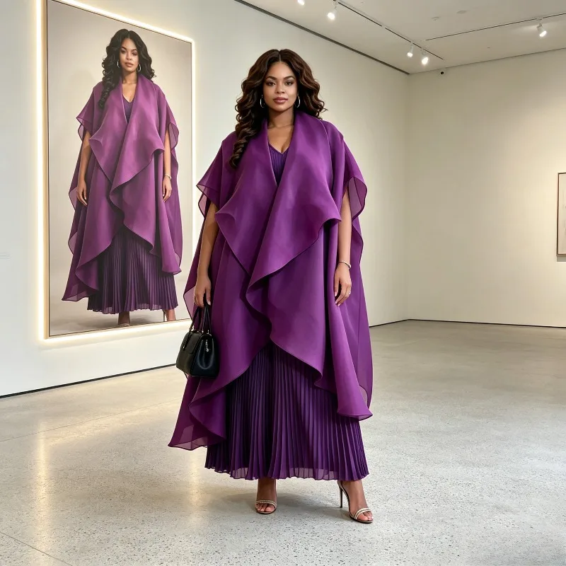 Miyake Pleated European and American African Original New Sun Pleat + Short Sleeve Top + Organza Shawl Three-Piece Pants Set
Miyake Pleated European and American African Original New Sun Pleat + Short Sleeve Top + Organza Shawl Three-Piece Pants Set