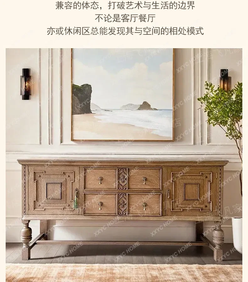 SSM02 Retro solid wood dining side cabinet against the wall locker living room rack entrance decorative cabinet
SSM02 Retro solid wood dining side cabinet against the wall locker living room rack entrance decorative cabinet