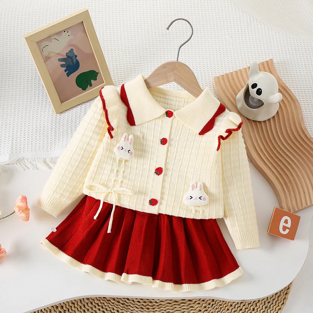 Girls Knitted Clothes Sets Spring Autumn Children Woolen Jersey Sweaters Coats Skirts Princess Dress Suit For Baby Outfits Kids
Girls Knitted Clothes Sets Spring Autumn Children Woolen Jersey Sweaters Coats Skirts Princess Dress Suit For Baby Outfits Kids