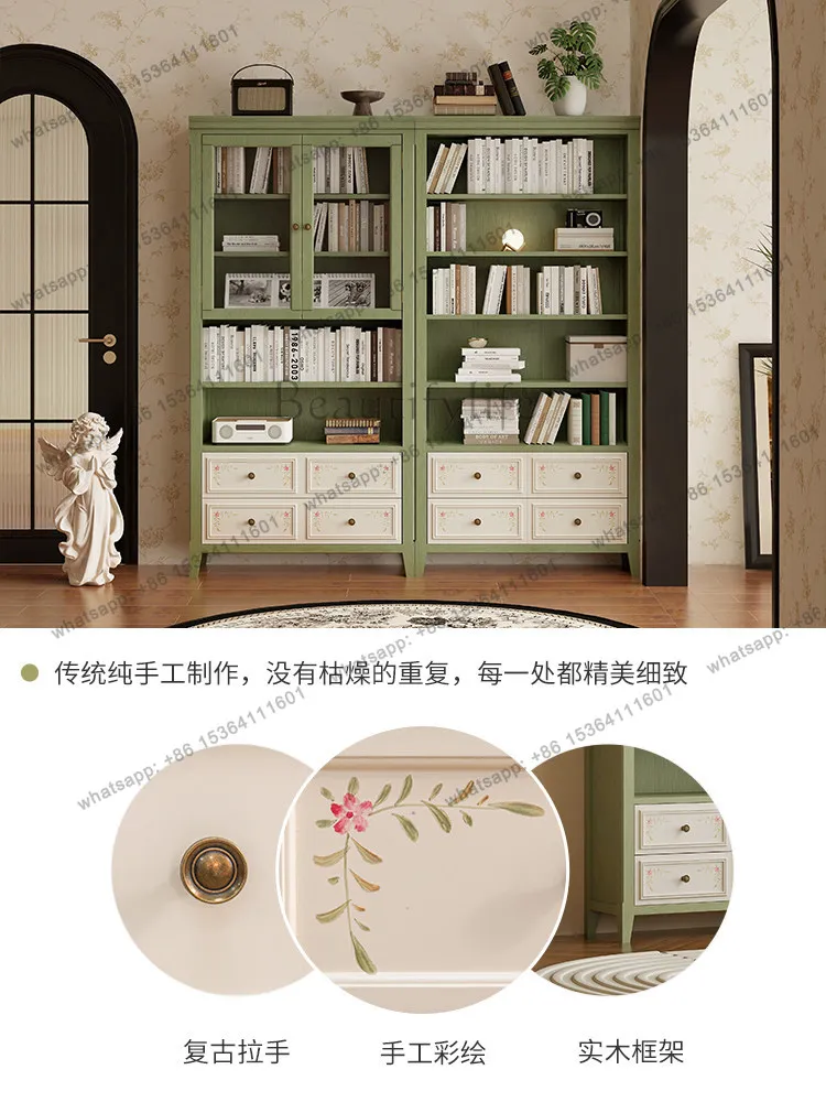 Vintage Painted Bookcase with Glass Door Living Room Home Display Locker
Vintage Painted Bookcase with Glass Door Living Room Home Display Locker