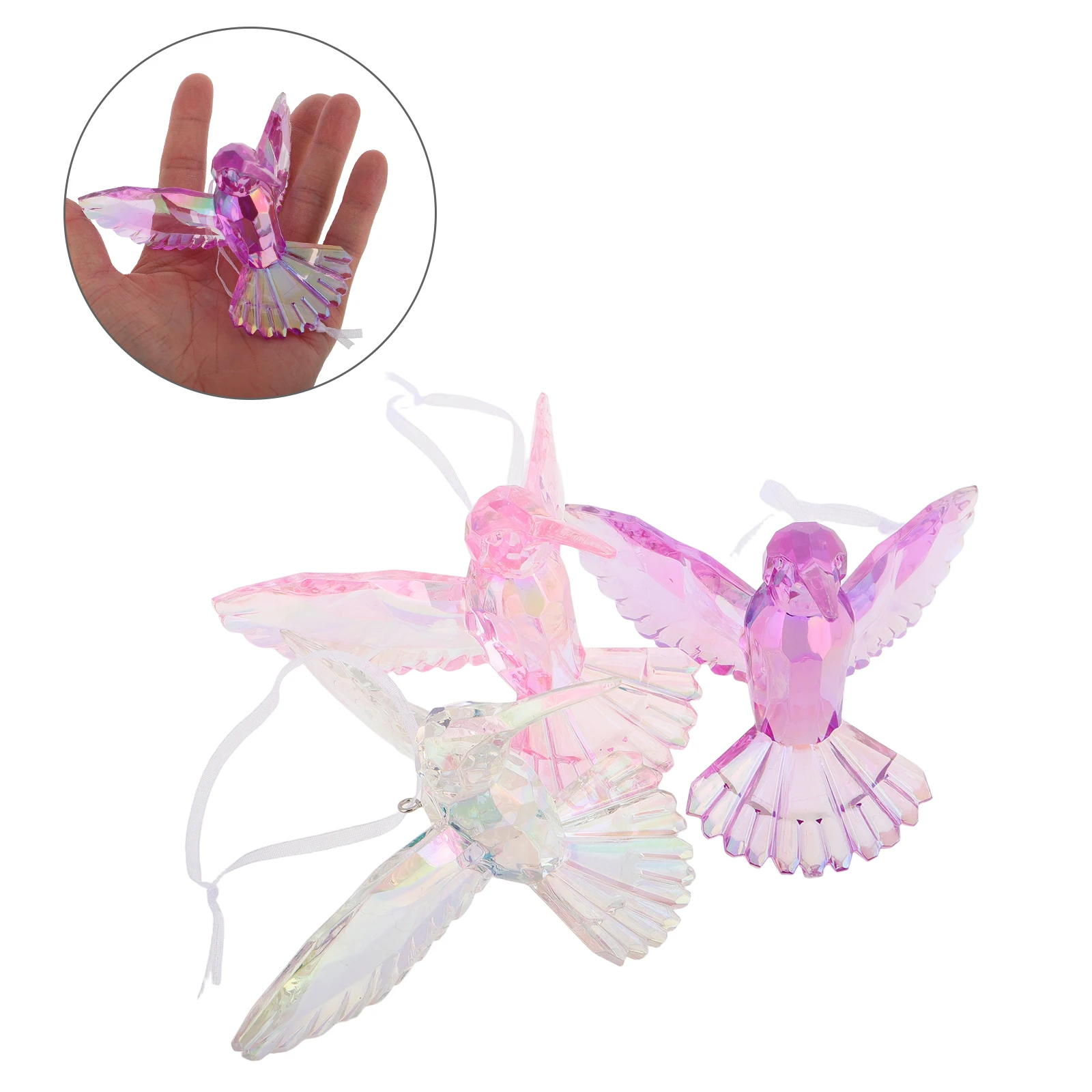 3pcs Acrylic Hummingbird Hanging Ornament Bird Decorative Suncatcher For Window Home Office Wall Art Colorful Light Reflector
3pcs Acrylic Hummingbird Hanging Ornament Bird Decorative Suncatcher For Window Home Office Wall Art Colorful Light Reflector