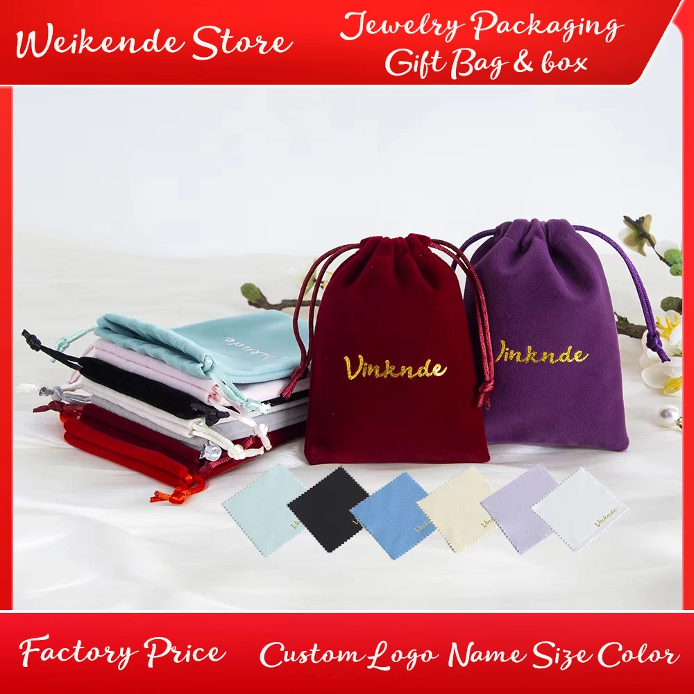 Custom Logo Velvet Drawstring Bag Earrings Ring Bracelet Jewelry Wrapping Gift Storage Pouches With 8x8cm Silver Polishing Cloth
Custom Logo Velvet Drawstring Bag Earrings Ring Bracelet Jewelry Wrapping Gift Storage Pouches With 8x8cm Silver Polishing Cloth