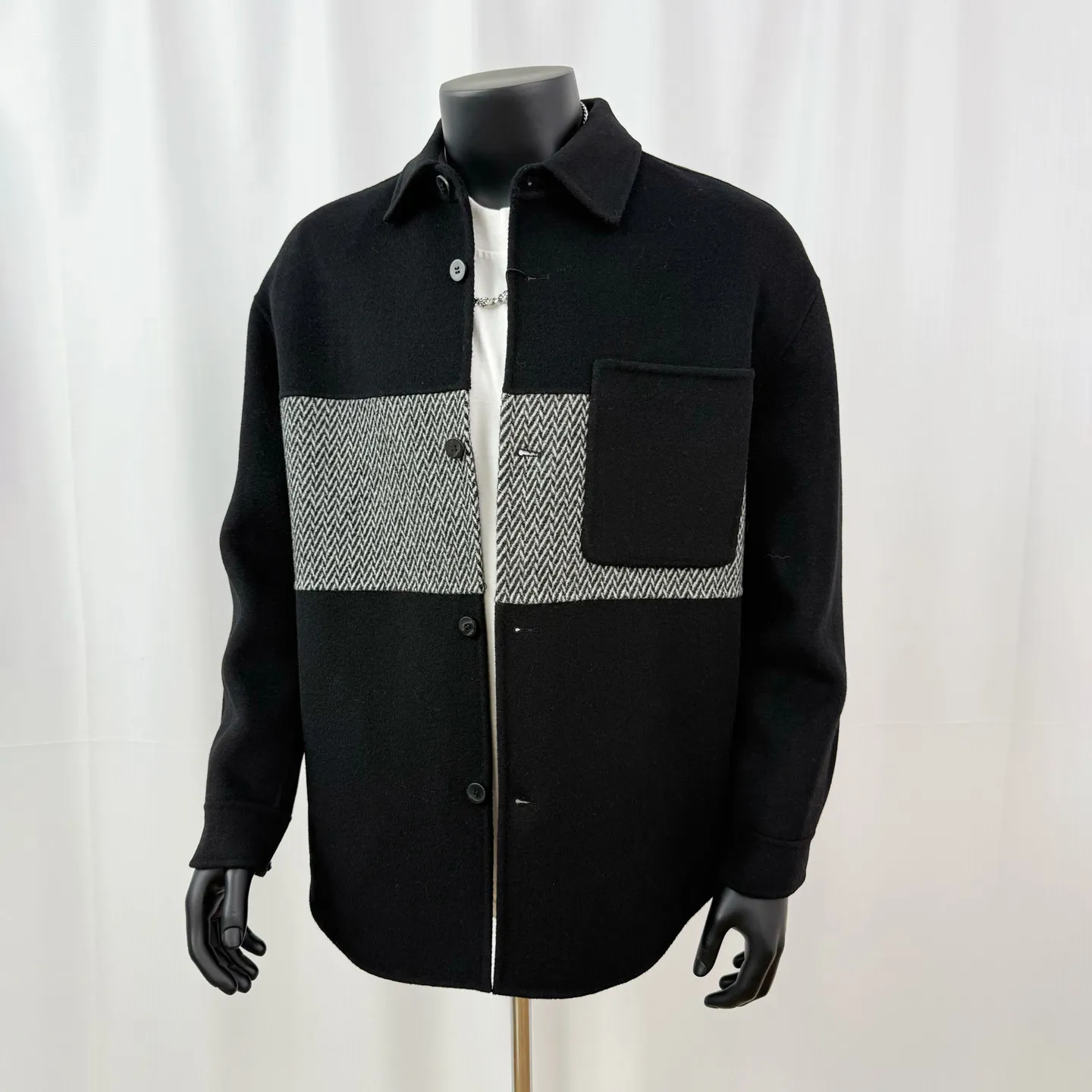Double-Sided Woolen Jaet Men's Loose Faionable Color Blo Winter Coat Urban Sle Long Sve Suit Collar Single Button
Double-Sided Woolen Jaet Men's Loose Faionable Color Blo Winter Coat Urban Sle Long Sve Suit Collar Single Button