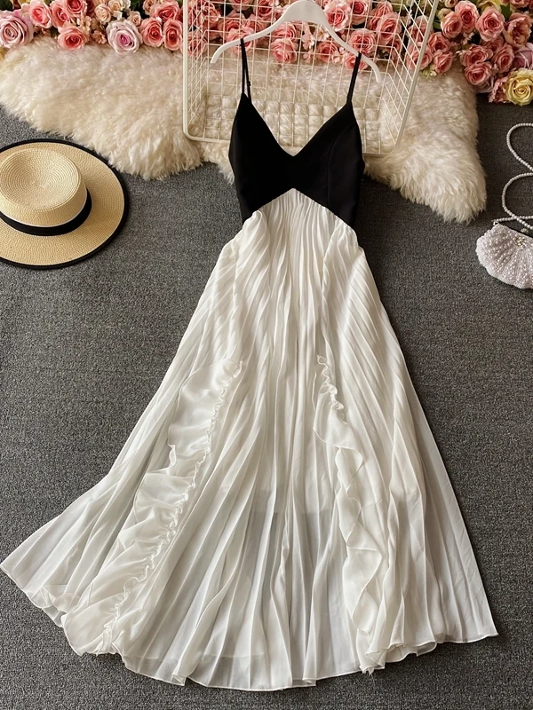 Maldives Beachside Halter Backless Holiday Gown Ultra Fairy Skirt Long Dress Korean Style Pleated High Waist Spring Summer
Maldives Beachside Halter Backless Holiday Gown Ultra Fairy Skirt Long Dress Korean Style Pleated High Waist Spring Summer