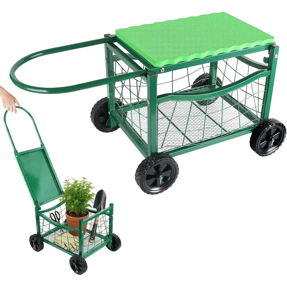Adjustable Rolling Garden Seat with Padded Cushion, Metal Construction, Supports Up to 150Kg
Adjustable Rolling Garden Seat with Padded Cushion, Metal Construction, Supports Up to 150Kg