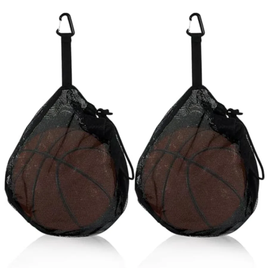 2 Pcs Single Ball Bag Zipper Pocket, Mesh Carry Bag with Adjustable Drawstring and Clip, Sports Bag for Basketball Volleyball S
2 Pcs Single Ball Bag Zipper Pocket, Mesh Carry Bag with Adjustable Drawstring and Clip, Sports Bag for Basketball Volleyball S