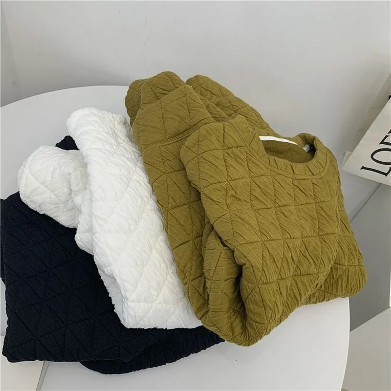 plus Size 300 Pounds Diamond Pattern Cotton round Neck Sweatshirt Men's Autumn Winter American Retro Lazy Style Jacket Top
plus Size 300 Pounds Diamond Pattern Cotton round Neck Sweatshirt Men's Autumn Winter American Retro Lazy Style Jacket Top
