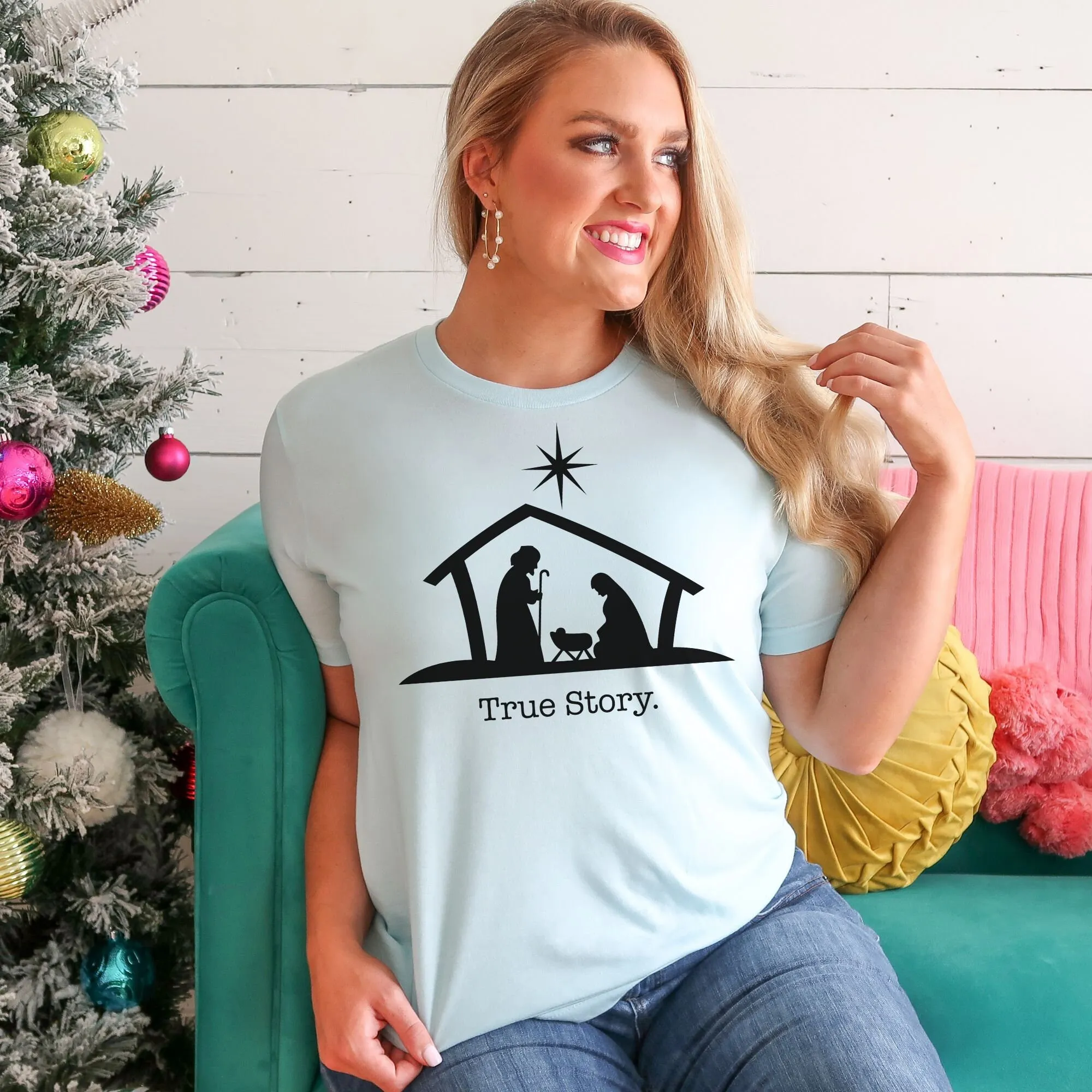 True Story T Shirt Christmas Nativity Silhouette Jesus Tee Cute For Holiday Season
True Story T Shirt Christmas Nativity Silhouette Jesus Tee Cute For Holiday Season