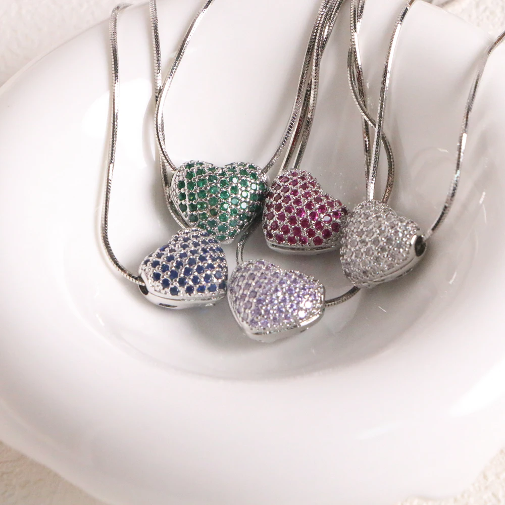 5PCS, 2024 Women Multicolored zircon heart charms pendant chain necklace Trend Classic necklace Jewelry
5PCS, 2024 Women Multicolored zircon heart charms pendant chain necklace Trend Classic necklace Jewelry