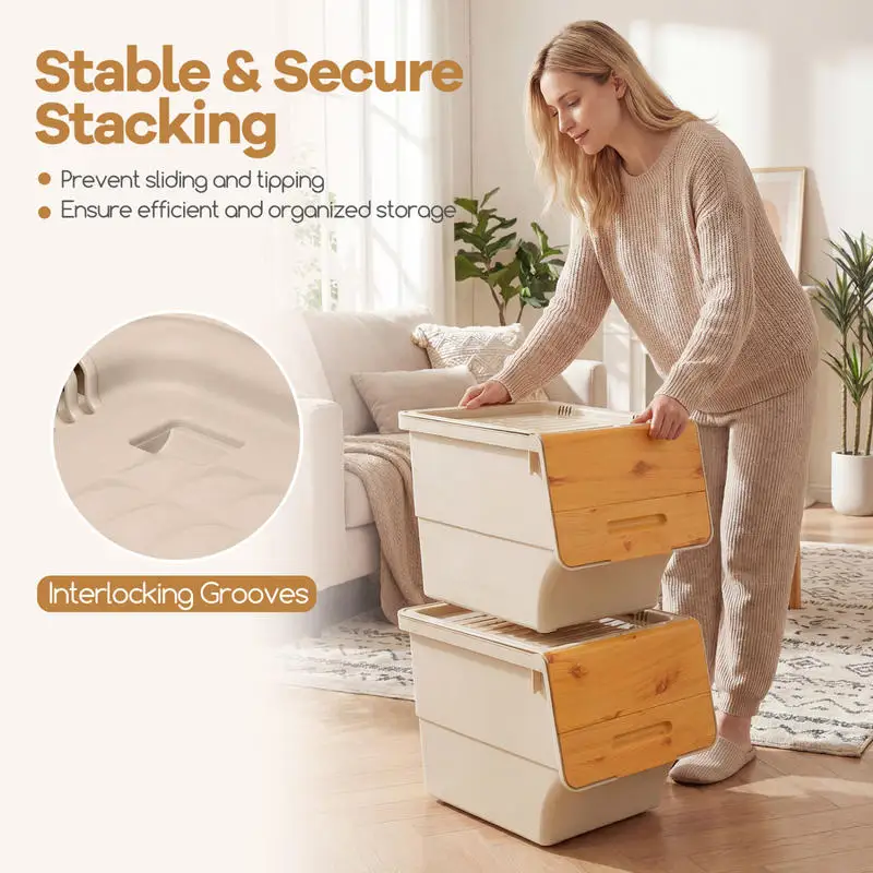 3 Pieces Storage Bins on Wheels Stackable Plastic Boxes with Stay-Open Lid (M)-Orange
3 Pieces Storage Bins on Wheels Stackable Plastic Boxes with Stay-Open Lid (M)-Orange