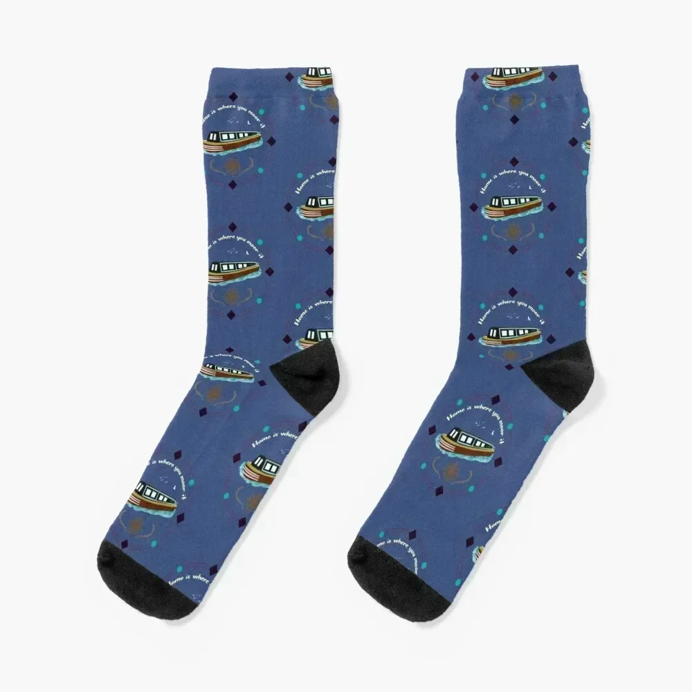 Narrowboat Illustration Home is where You Moore It Socks hockey Running Novelties floral Socks Men Women's
Narrowboat Illustration Home is where You Moore It Socks hockey Running Novelties floral Socks Men Women's