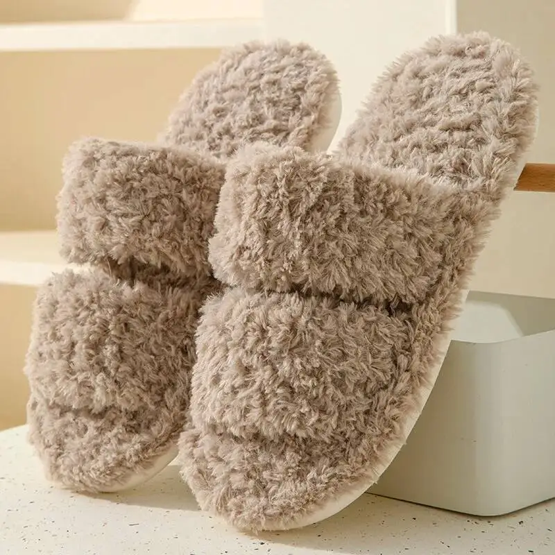 Home Slippers INS Women's Double Strap Fuzzy Cotton Slippers Indoor Household Indoor Open Toe Fluffy Slippers
Home Slippers INS Women's Double Strap Fuzzy Cotton Slippers Indoor Household Indoor Open Toe Fluffy Slippers