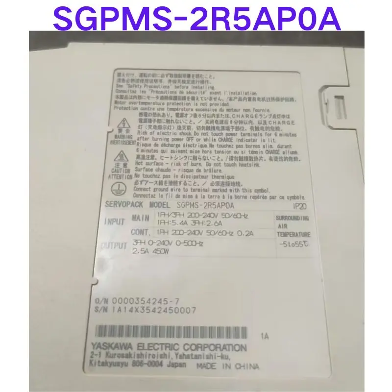 Second-hand test OK , Servo Drive SGPMS-2R5AP0A
Second-hand test OK , Servo Drive SGPMS-2R5AP0A