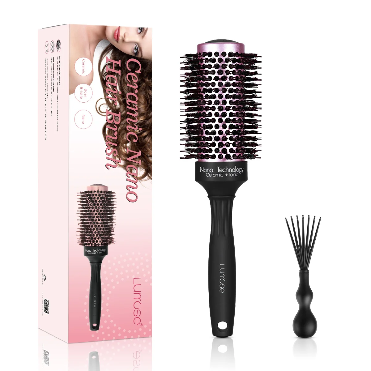Lightweight Nano Round Hair Brush Boar Bristles Roller Pearlescent Combs Women Frizz Reduction Distribute Oils Hair
Lightweight Nano Round Hair Brush Boar Bristles Roller Pearlescent Combs Women Frizz Reduction Distribute Oils Hair