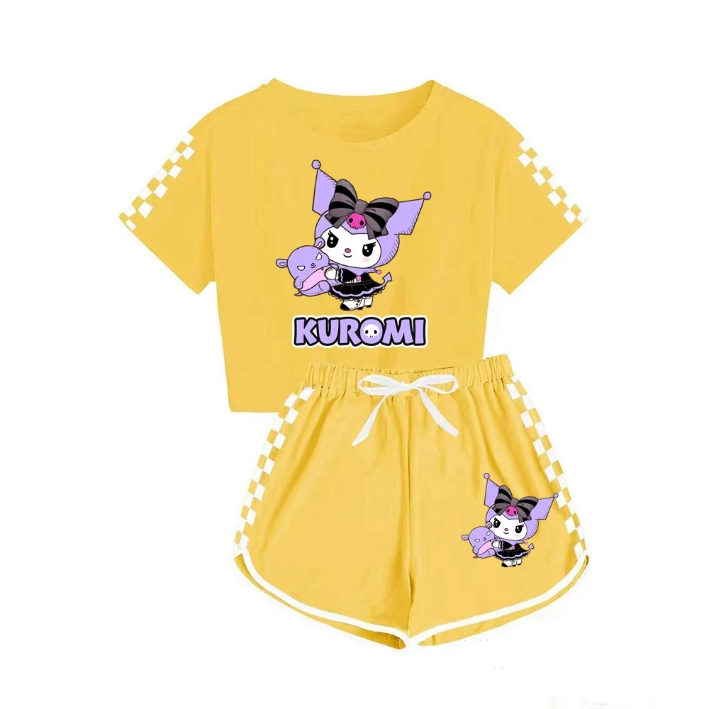 Sanrio Kuromi Children Sports Suit Kawaii Kuromi T-Shirt Shorts Fashion Sportswear Sport Set Summer Girls Homewear Pajamas
Sanrio Kuromi Children Sports Suit Kawaii Kuromi T-Shirt Shorts Fashion Sportswear Sport Set Summer Girls Homewear Pajamas