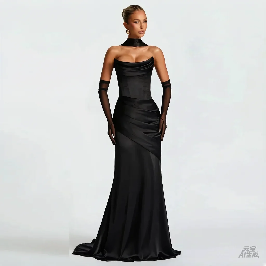 Customized Mermaid Evening Gown Strapless Black Floor-Length Party Gown Corset Back Women Formal Occasion Dresses2026
Customized Mermaid Evening Gown Strapless Black Floor-Length Party Gown Corset Back Women Formal Occasion Dresses2026