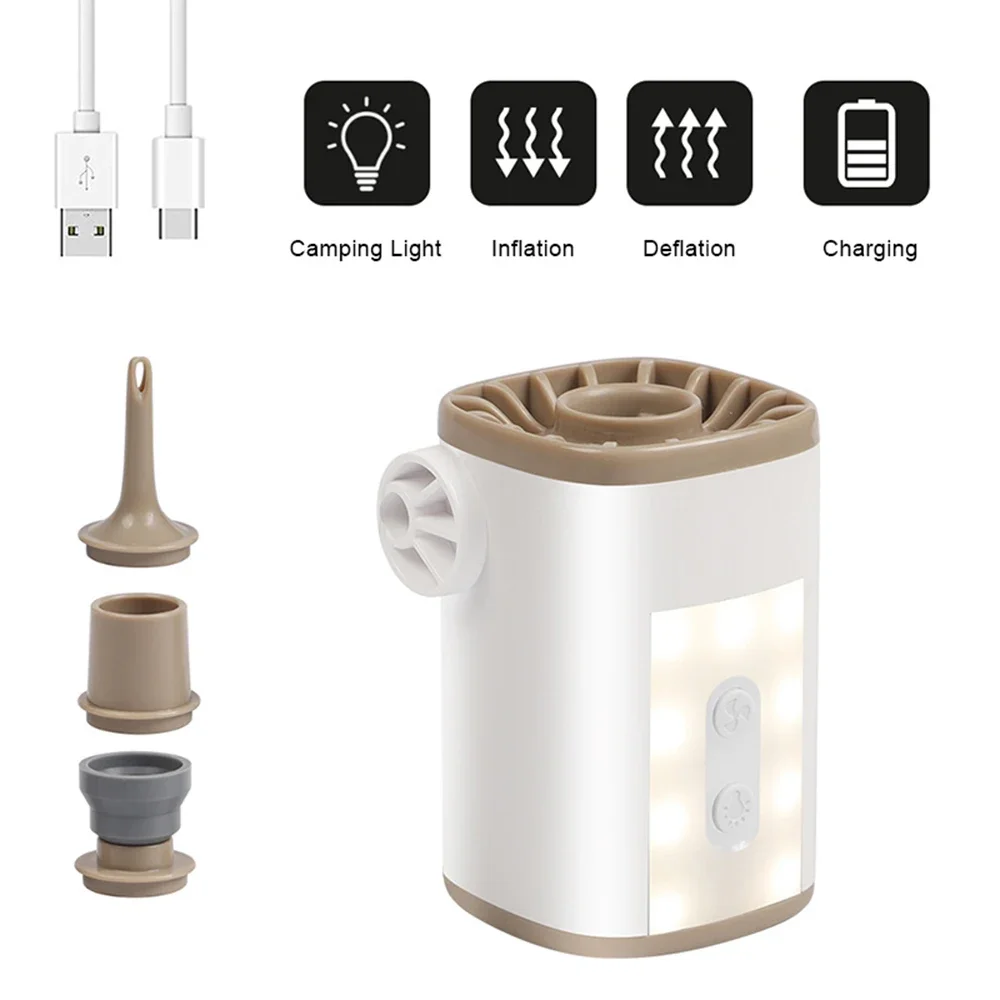 Portable Mini Electric Inflatable Pump Multi-functional USB Charging With Camping Light Air Mattress Bed Outdoor Air Pump
Portable Mini Electric Inflatable Pump Multi-functional USB Charging With Camping Light Air Mattress Bed Outdoor Air Pump