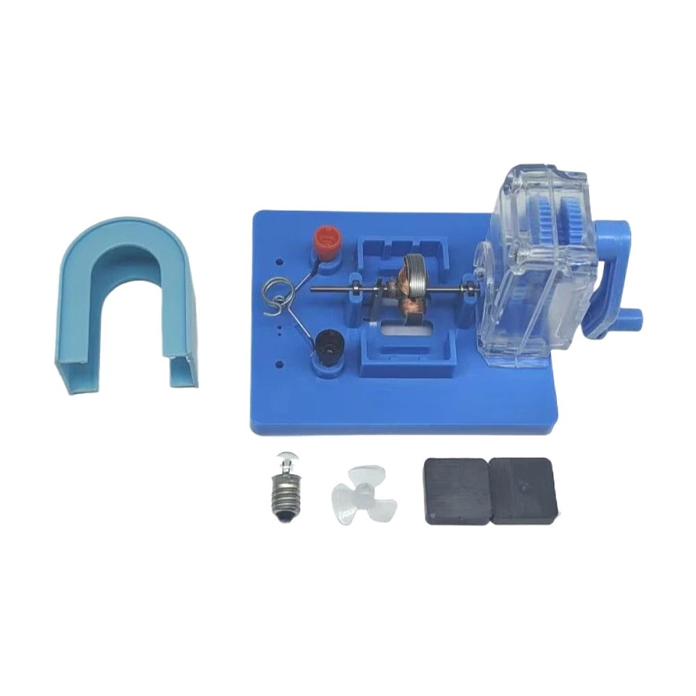 Hand cranked Generator with Small Light Bulb Physics Science Experiment Teaching Aid Electrical Circuit Toy Generator Model