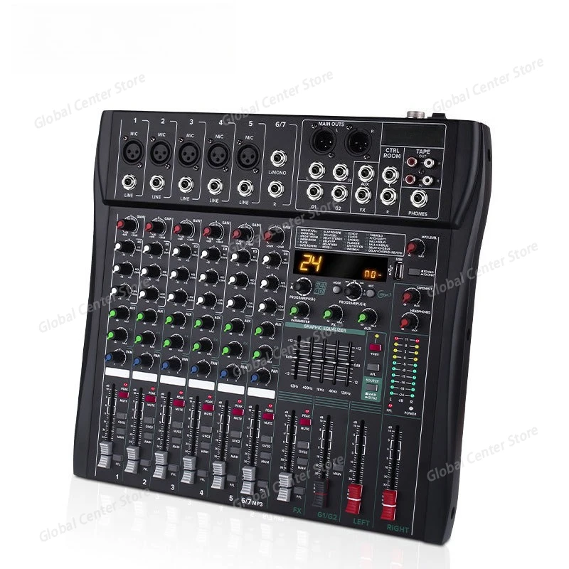 6-Way Small Audio Mixer Stage Performance Wedding Meeting Home Computer with U Disk Bluetooth Recording Playback Audio Mixer
6-Way Small Audio Mixer Stage Performance Wedding Meeting Home Computer with U Disk Bluetooth Recording Playback Audio Mixer