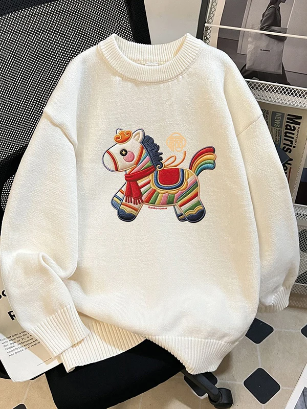 Женский свитер больших размеров с мультяшным принтом, круглым вырезом, свободного кроя, универсальный, модный, мягкий, с длинными рукавами
Женский свитер больших размеров с мультяшным принтом, круглым вырезом, свободного кроя, универсальный, модный, мягкий, с длинными рукавами