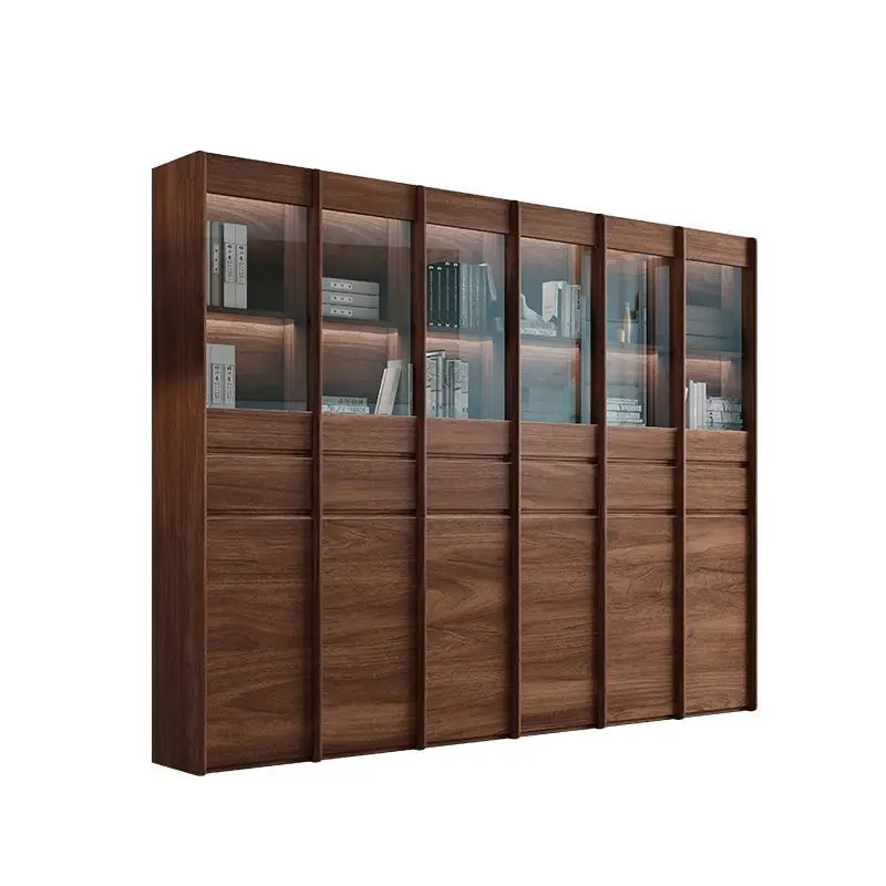 North American Black Walnut Solid Wood Bookcase Living Room Display Cabinet Shelf Glass Door Whole Wall Floor Cabinet
North American Black Walnut Solid Wood Bookcase Living Room Display Cabinet Shelf Glass Door Whole Wall Floor Cabinet