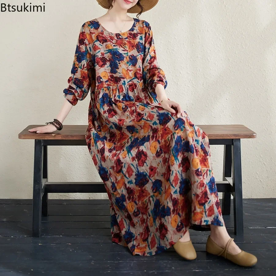 New Women's Vintage Ethnic Style Loose Print Maxi Dress Females Fashion Elegant Temperament Long Dresses Casual Holiday Vestidos
New Women's Vintage Ethnic Style Loose Print Maxi Dress Females Fashion Elegant Temperament Long Dresses Casual Holiday Vestidos