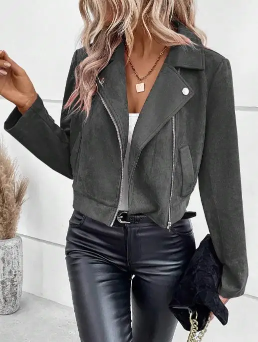 Fashion Jacket 2025 New Winter Slim Fit Short Jacket with Lapel and Zipper Deerskin Velvet Short Jacket for Women
Fashion Jacket 2025 New Winter Slim Fit Short Jacket with Lapel and Zipper Deerskin Velvet Short Jacket for Women