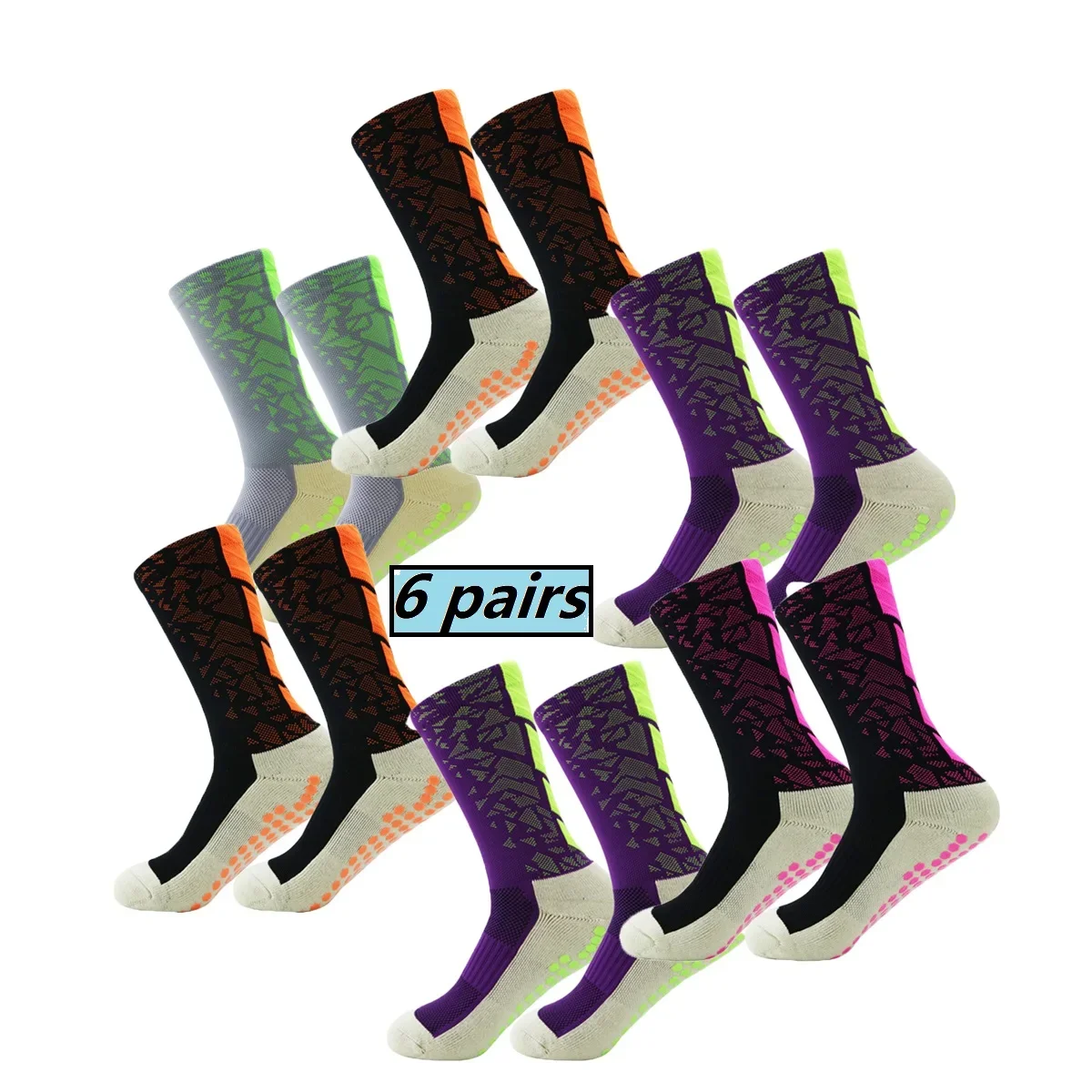 6 Pairs Sports Style Anti Slip Football Socks Quick Drying Breathable Socks Men's and Women's Sports Running Basketball Socks
6 Pairs Sports Style Anti Slip Football Socks Quick Drying Breathable Socks Men's and Women's Sports Running Basketball Socks