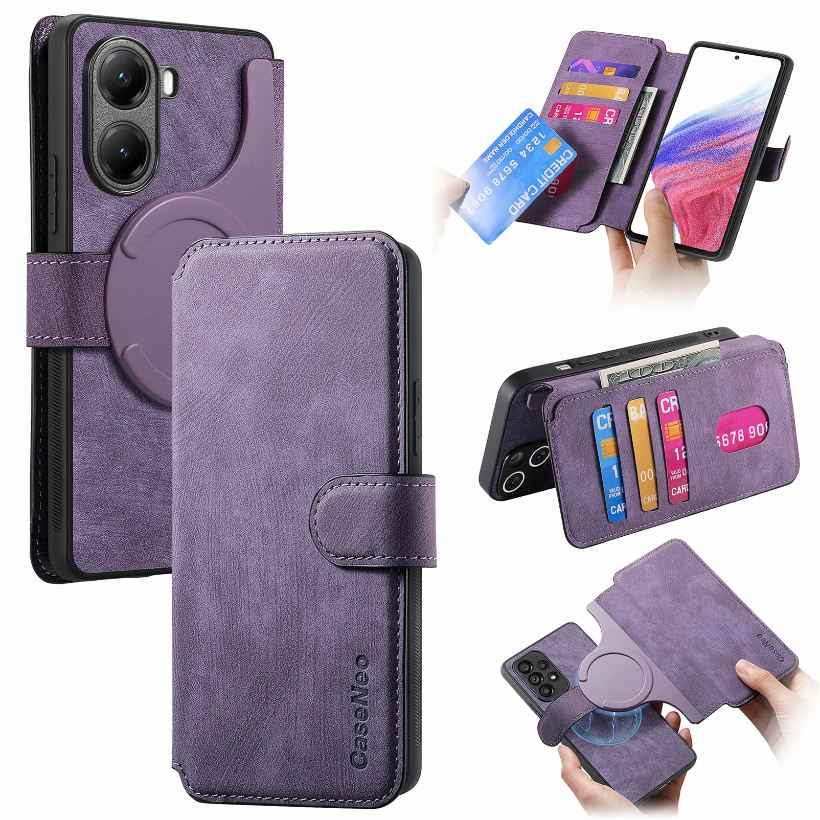 For Xiaomi Redmi Turbo 4 5G / Poco X7 Pro 5G Magnetic Case CASENEO Detachable Leather Phone Wallet Cover - Purple
For Xiaomi Redmi Turbo 4 5G / Poco X7 Pro 5G Magnetic Case CASENEO Detachable Leather Phone Wallet Cover - Purple