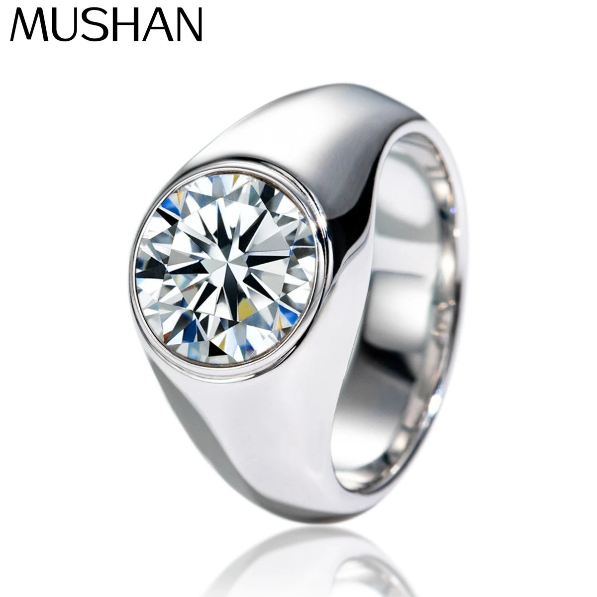 MuShan Brand Jewelry 925 Sterling Silver Ring Round Moissanite Minimalist Ring for Her 18K Real Gold Plated MST Patent Rings
MuShan Brand Jewelry 925 Sterling Silver Ring Round Moissanite Minimalist Ring for Her 18K Real Gold Plated MST Patent Rings