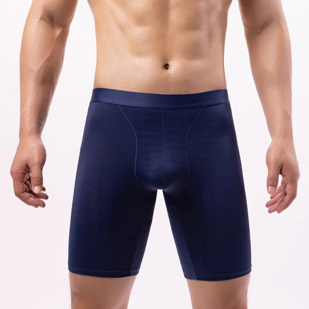 1pc Solid Color Men Ice Silk Mesh Underwear Long Leg Boxer Briefs Shorts Breathable Bulge Pouch Underpants Man's Panties
1pc Solid Color Men Ice Silk Mesh Underwear Long Leg Boxer Briefs Shorts Breathable Bulge Pouch Underpants Man's Panties