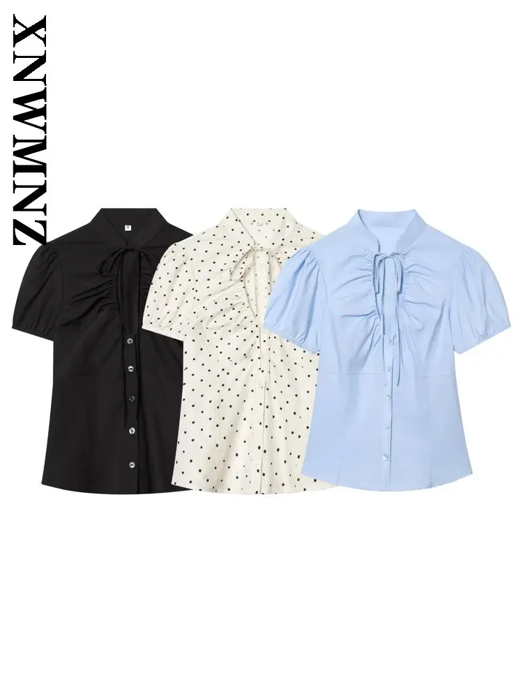 XNWMNZ 2026 Summer Woman Chic Commuting Stand Collar Knit Shirt Casual Bohemian Woman's Short Sleeve Simple Thin Slim Bowknot
XNWMNZ 2026 Summer Woman Chic Commuting Stand Collar Knit Shirt Casual Bohemian Woman's Short Sleeve Simple Thin Slim Bowknot