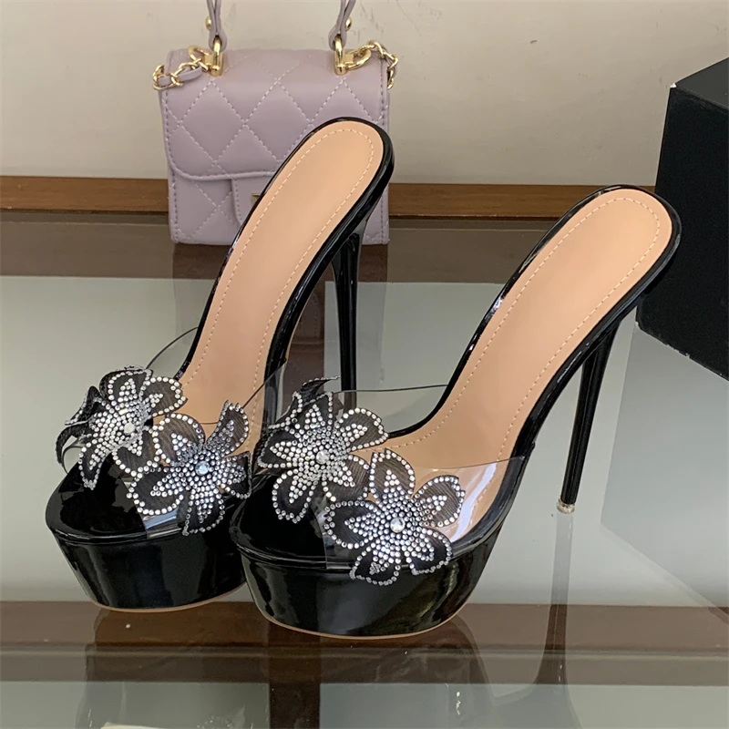 Eilyken Sexy Carnival Prom Thin High Heels Slippers Woman Fashion PVC Transparent Crystal Flower Summer Shoes Large Size 35-46
Eilyken Sexy Carnival Prom Thin High Heels Slippers Woman Fashion PVC Transparent Crystal Flower Summer Shoes Large Size 35-46