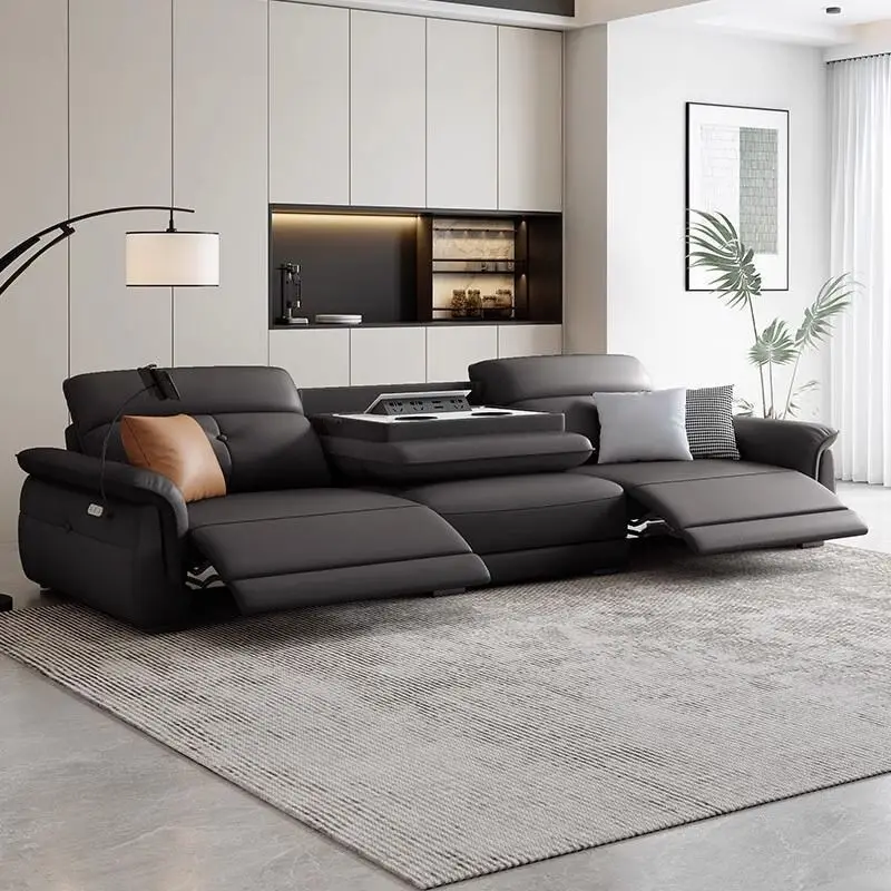 Leather first class functional electric sofa small apartment living room straight row adjustable multi-functional leather sofa
Leather first class functional electric sofa small apartment living room straight row adjustable multi-functional leather sofa