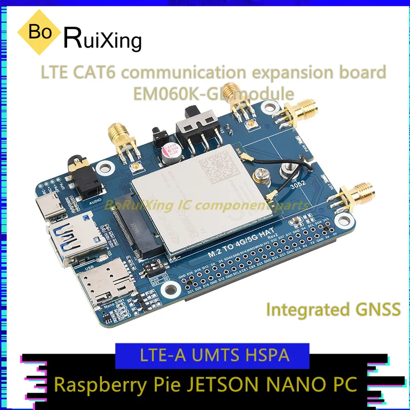 1PCS/LOT EM060K-GL Raspberry Pi 4G Communication Module Remote EM060K-GL Module LTE-A Global Communication Expansion Board GNSS
1PCS/LOT EM060K-GL Raspberry Pi 4G Communication Module Remote EM060K-GL Module LTE-A Global Communication Expansion Board GNSS