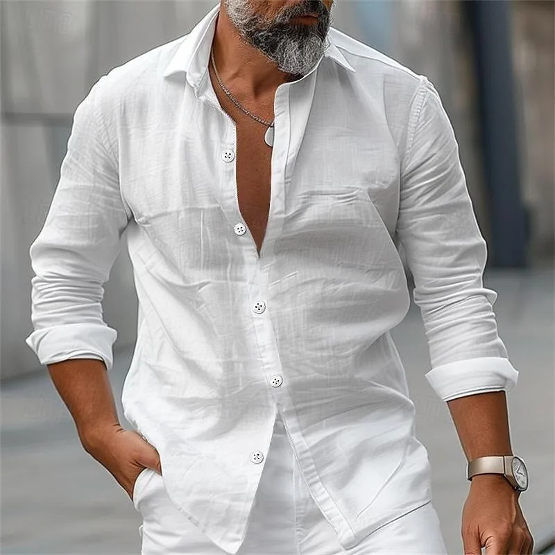Men's solid color breathable cotton linen shirt fashionable and comfortable summer long sleeve shirt fast shipping
Men's solid color breathable cotton linen shirt fashionable and comfortable summer long sleeve shirt fast shipping