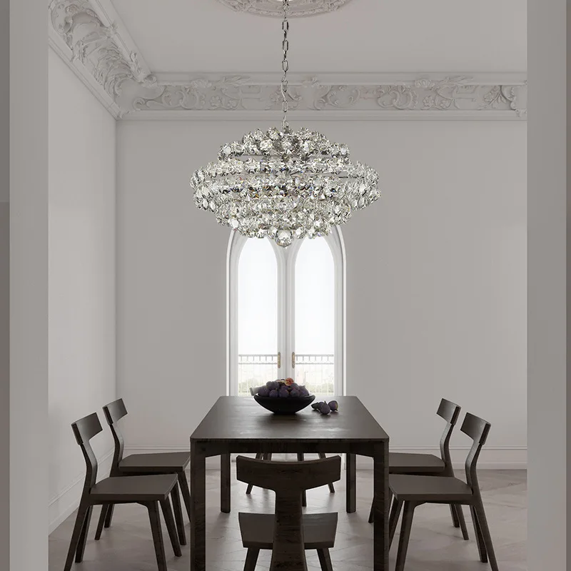 Modern simple living room dining room bedroom chandelier round American luxury villa light luxury French crystal chandelier
Modern simple living room dining room bedroom chandelier round American luxury villa light luxury French crystal chandelier
