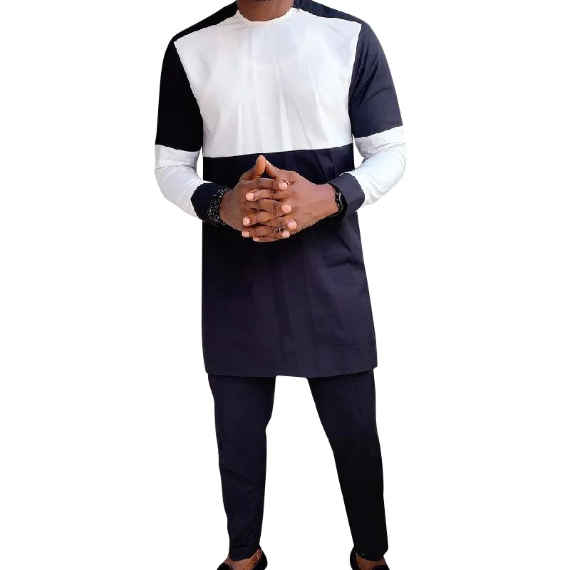Nigerian Fashion Men's Set Clothing Patchwork Shirts And Trousers African Print Male Black Pant Suits Wedding Party Wear
Nigerian Fashion Men's Set Clothing Patchwork Shirts And Trousers African Print Male Black Pant Suits Wedding Party Wear