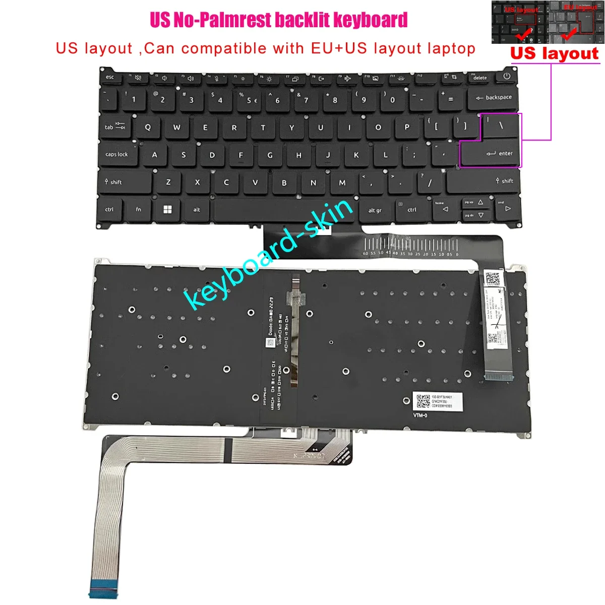 Новая американская клавиатура с подсветкой для ноутбука серии Acer Aspire Vero 14 AV14-51, AV14-52 AV14-52P N22Q21
Новая американская клавиатура с подсветкой для ноутбука серии Acer Aspire Vero 14 AV14-51, AV14-52 AV14-52P N22Q21