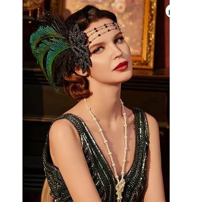 Art Deco 1920s Flapper Headpiece Roaring 20s Great Gatsby Feather Headband 1920s Flapper Gatsby Accessories
Art Deco 1920s Flapper Headpiece Roaring 20s Great Gatsby Feather Headband 1920s Flapper Gatsby Accessories
