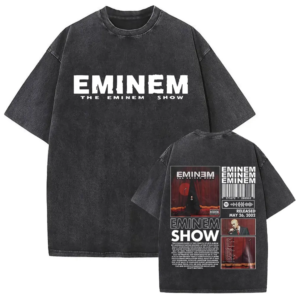 Washed Vintage Rapper Eminem The Eminem Show Album Print T-shirts Men Women Hip Hop Fashion Casual T Shirts Oversized Streetwear
Washed Vintage Rapper Eminem The Eminem Show Album Print T-shirts Men Women Hip Hop Fashion Casual T Shirts Oversized Streetwear