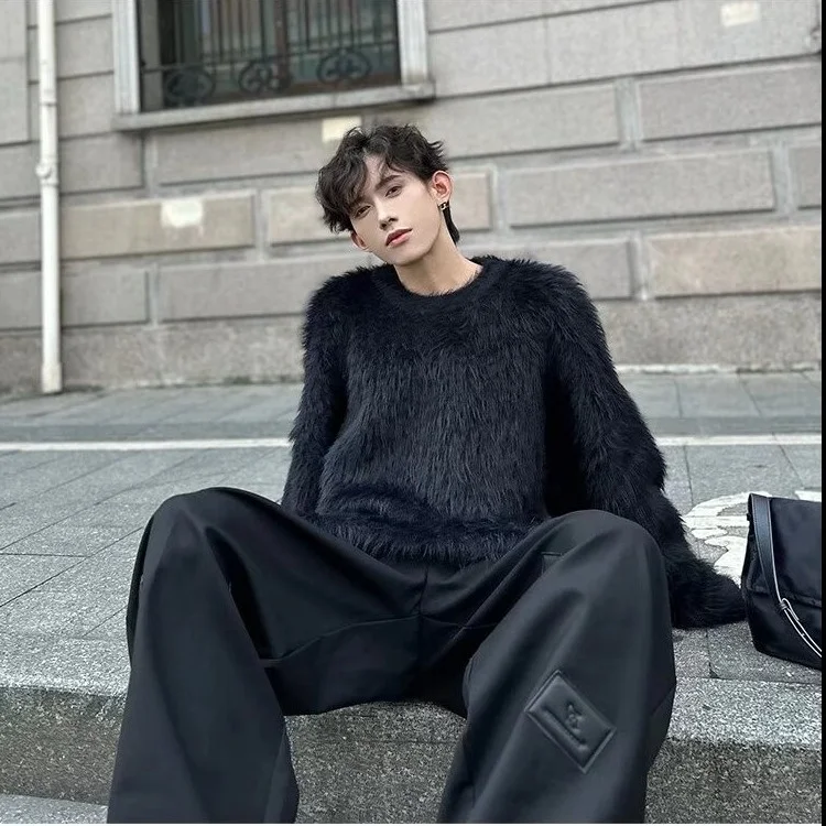 Мужской вязаный свитер больших размеров с круглым вырезом и искусственным мехом, 300 Pou, осенне-зимний, высококачественный, в корейском стиле, модный, больших размеров
Мужской вязаный свитер больших размеров с круглым вырезом и искусственным мехом, 300 Pou, осенне-зимний, высококачественный, в корейском стиле, модный, больших размеров